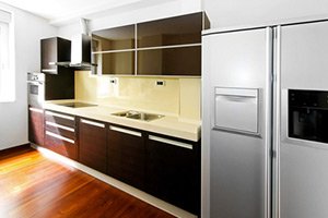 Kitchen Cabinets and refrigerator